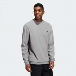 Adidas Core Crew Golf Sweater 9 Adidas Core Crew Golf Sweater -Golf Clothing Shop Adidas AW22 Core Crew Pullover HN4552 SWADI330 Grey 3 Model 1