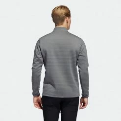 Adidas DWR 1/4 Zip Golf Sweater -Golf Clothing Shop Adidas AW22 DWR Quarter Zip Left Chest HM8281 SWADI324 Grey Four Model 3