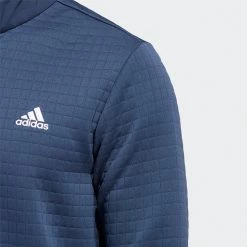 Adidas DWR 1/4 Zip Golf Sweater -Golf Clothing Shop Adidas AW22 DWR Quarter Zip Left Chest HM8282 SWADI323 Crew Navy Model 2