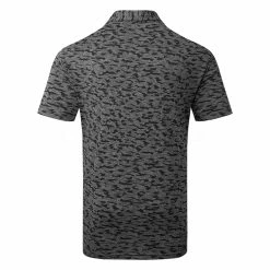 Adidas Go-To Camo Print Golf Polo Shirt -Golf Clothing Shop Adidas AW22 Go To Camo Print Polo Shirt HF9039 SHADI675 Black Grey Six Back