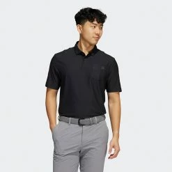 Adidas Go-To Golf Polo Shirt -Golf Clothing Shop Adidas AW22 Go To Primegreen Polo Shirt HA6114 SHADI683 Black Model 1