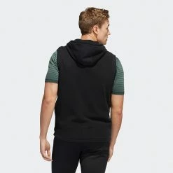 Adidas Statement Full Zip Hooded Golf Vest -Golf Clothing Shop Adidas AW22 Hoodie Vest HF6566 SWADI314 L Black Model 3