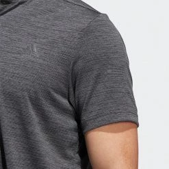 Adidas Texture Stripe Golf Polo Shirt 10 Adidas Texture Stripe Golf Polo Shirt -Golf Clothing Shop Adidas AW22 Texture Stripe Polo Shirt HM7392 SHADI697 Black Grey Model 2
