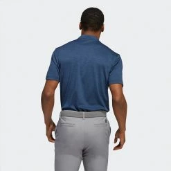 Adidas Texture Stripe Golf Polo Shirt -Golf Clothing Shop Adidas AW22 Texture Stripe Polo Shirt HM8261 SHADI686 Collegiate Navy Crew Navy Model 3