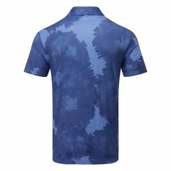 Adidas Flower Mesh Golf Polo Shirt -Golf Clothing Shop Adidas SS23 Flower Mesh Polo HS1128 SHADI716 S Blue Fusion Collegiate Navy Back