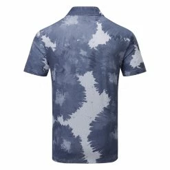 Adidas Flower Mesh Golf Polo Shirt -Golf Clothing Shop Adidas SS23 Flower Mesh Polo HS1131 SHADI715 S White Collegiate Navy Back