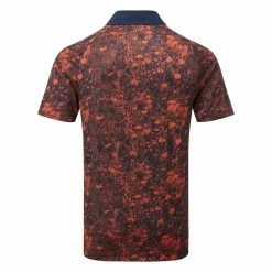 Adidas Mesh Print Golf Polo Shirt -Golf Clothing Shop Adidas SS23 Mesh Print Polo IB3803 SHADI709 S Collegiate Navy Red Back