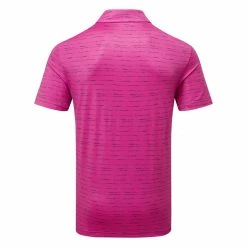 Adidas Stripe Zipper Golf Polo Shirt 5 Adidas Stripe Zipper Golf Polo Shirt -Golf Clothing Shop Adidas SS23 Stripe Zipper Polo IC1345 SHADI725 S Lucid Fuchsia Black Back