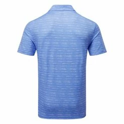 Adidas Stripe Zipper Golf Polo Shirt -Golf Clothing Shop Adidas SS23 Stripe Zipper Polo IC1348 SHADI724 S Blue Fusion White Back