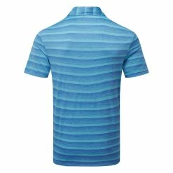 Adidas Two Colour Stripe Polo Shirt -Golf Clothing Shop Adidas SS23 Two Colour Stripe Polo HR8009 SHADI732 S Blue Fusion Preloved Blue Back