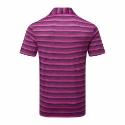Adidas Two Colour Stripe Polo Shirt -Golf Clothing Shop Adidas SS23 Two Colour Stripe Polo HR8010 SHADI733 S Black Lucid Fuchsia Back