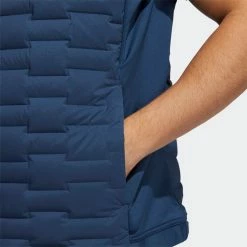 Adidas Frostguard Thermal Golf Wind Vest -Golf Clothing Shop Adidas AW21 Frostguard 1 4 Zip Thermal Wind Vest H50987 Code WTADI081 Crew Navy Model 2
