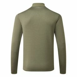 Adidas DWR 1/4 Zip Golf Sweater -Golf Clothing Shop Adidas DWR 1 4 Zip Golf Sweater Olive Strata HY3907 Back