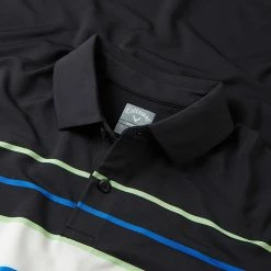 Golf Clothing Shop -Golf Clothing Shop Callaway AW22 Resort Ventilated Shoulder Block Polo Shirt CGKSC0B0 002 SHCAL259 S Caviar Detail