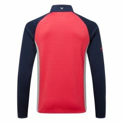 Callaway Blocked Ottoman Fleece 1/4 Zip Golf Sweater -Golf Clothing Shop Callaway SS22 Blocked Ottoman Fleece 1 4 Zip Sweater Teaberry CGKFB0S3 678 SWCAL077 back