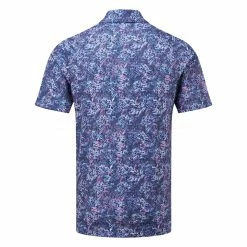 Callaway Geo Print Golf Polo Shirt 5 Callaway Geo Print Golf Polo Shirt -Golf Clothing Shop Callaway SS22 Geo Print Golf Polo Shirt Peacoat CGKSC0A2 410 SHCAL193 back