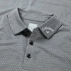 Golf Clothing Shop -Golf Clothing Shop Callaway SS22 Soft Touch Micro Print Polo Black Heather CGKSC0K4 003 SHCAL227 detail