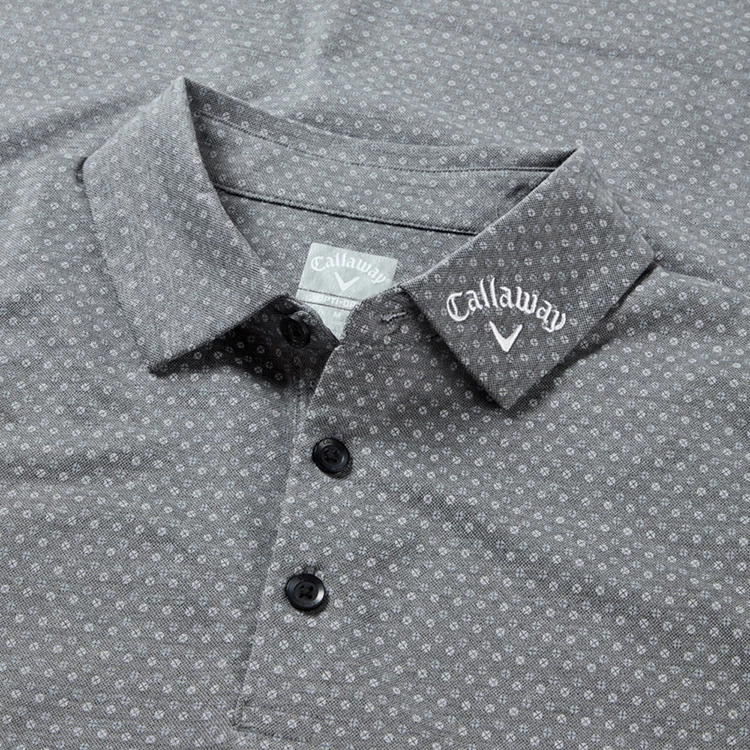 Callaway Soft Touch Micro Print Golf Polo Shirt Caviar 2 Callaway Soft Touch Micro Print Golf Polo Shirt Caviar - Image 2