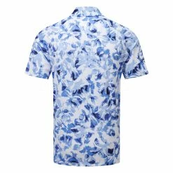 Callaway Tye Dye Leaf Golf Polo Shirt -Golf Clothing Shop Callaway SS22 Tye Dye Leaf Print Polo Bright White CGKSC0C0 100 SHCAL224 Back