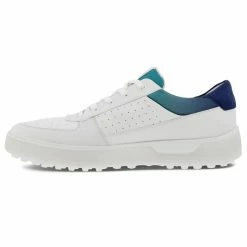 Ecco Tray Golf Shoes -Golf Clothing Shop Ecco Tray Golf Shoes White Blue Depths Caribbean 3