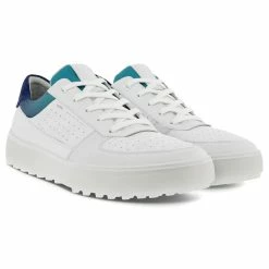 Ecco Tray Golf Shoes -Golf Clothing Shop Ecco Tray Golf Shoes White Blue Depths Caribbean 5