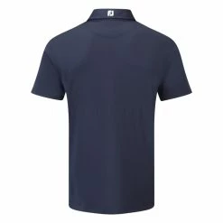 FootJoy Stretch Pique Solid Golf Polo Shirt -Golf Clothing Shop FOOTJOY PERF SS SHIRT ATH NAVY BACK