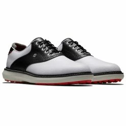 FootJoy FJ Traditions Spikeless 57924 Golf Shoes -Golf Clothing Shop FootJoy FJ Traditions Spikeless Shoes White Black Grey 3