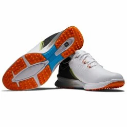 FootJoy Fuel 55443 Golf Shoes -Golf Clothing Shop FootJoy Fuel Golf Shoes White Black Orange 6