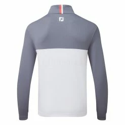 FootJoy Colour Blocked Chill-Out 1/2 Zip Golf Pullover -Golf Clothing Shop FootJoy SS22 Colour Blocked Chill Out 1 2 Zip Golf Sweater Graphite White 88401 Back