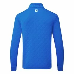 FootJoy Diamond Jacquard Chill-Out 1/4 Zip Golf Pullover -Golf Clothing Shop FootJoy SS22 Diamond Jacquard Chill Out 1 4 Zip Golf Sweater Cobalt White 88454 Back