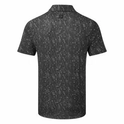 FootJoy Digital Camo FJ Print Lisle Golf Polo Shirt -Golf Clothing Shop FootJoy SS22 Digital Camo FJ Print Lisle Golf Polo Shirt Black 88437 Back