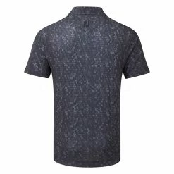 FootJoy Digital Camo FJ Print Lisle Golf Polo Shirt -Golf Clothing Shop FootJoy SS22 Digital Camo FJ Print Lisle Golf Polo Shirt Navy 88436 back