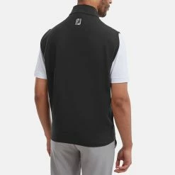 FootJoy Knit Full Zip Golf Vest -Golf Clothing Shop FootJoy SS22 Knit Full Zip Golf Vest Black 88455 model 3
