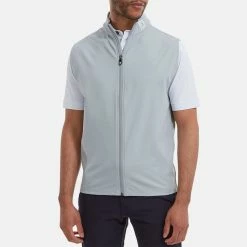 FootJoy Knit Full Zip Golf Vest -Golf Clothing Shop FootJoy SS22 Knit Full Zip Golf Vest Grey 88457 model 1