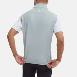 FootJoy Knit Full Zip Golf Vest -Golf Clothing Shop FootJoy SS22 Knit Full Zip Golf Vest Grey 88457 model 3