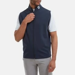 FootJoy Knit Full Zip Golf Vest -Golf Clothing Shop FootJoy SS22 Knit Full Zip Golf Vest Navy 88456 model 1