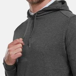 FootJoy Lightweight Golf Hoodie -Golf Clothing Shop FootJoy SS22 Lightweight Golf Hoodie Heather Charcoal 88449 model 2