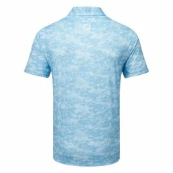 FootJoy Cloud Camo Lisle Golf Polo Shirt -Golf Clothing Shop FootJoy SS23 Cloud Camo Lisle Polo Shirt 80004 SHFOO238 S True Blue Back