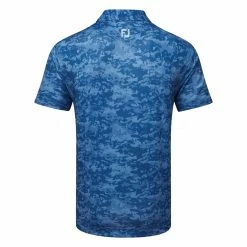 FootJoy Cloud Camo Lisle Golf Polo Shirt -Golf Clothing Shop FootJoy SS23 Cloud Camo Lisle Polo Shirt 80005 SHFOO239 S Twilight Back