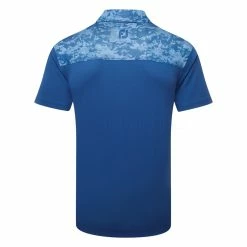 FootJoy Cloud Camo Trim Lisle Golf Polo Shirt -Golf Clothing Shop FootJoy SS23 Cloud Camo Trim Lisle Polo Shirt 80009 SHFOO232 S Twilight Back