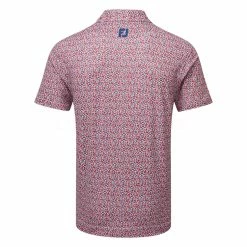 FootJoy Confetti Print Pique Golf Polo Shirt -Golf Clothing Shop FootJoy SS23 Confetti Print Pique Polo Shirt 80089 SHFOO241 S Racing Red Back