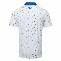 FootJoy Scattered Floral Pique Golf Polo Shirt -Golf Clothing Shop FootJoy SS23 Scattered Floral Pique Polo Shirt 80043 SHFOO236 S White Twilight Back