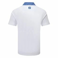 FootJoy Tossed Tulip Trim Pique Golf Polo Shirt 5 FootJoy Tossed Tulip Trim Pique Golf Polo Shirt -Golf Clothing Shop FootJoy SS23 Tossed Tulip Trim Pique Polo Shirt 80025 SHFOO235 S White Twilight Back