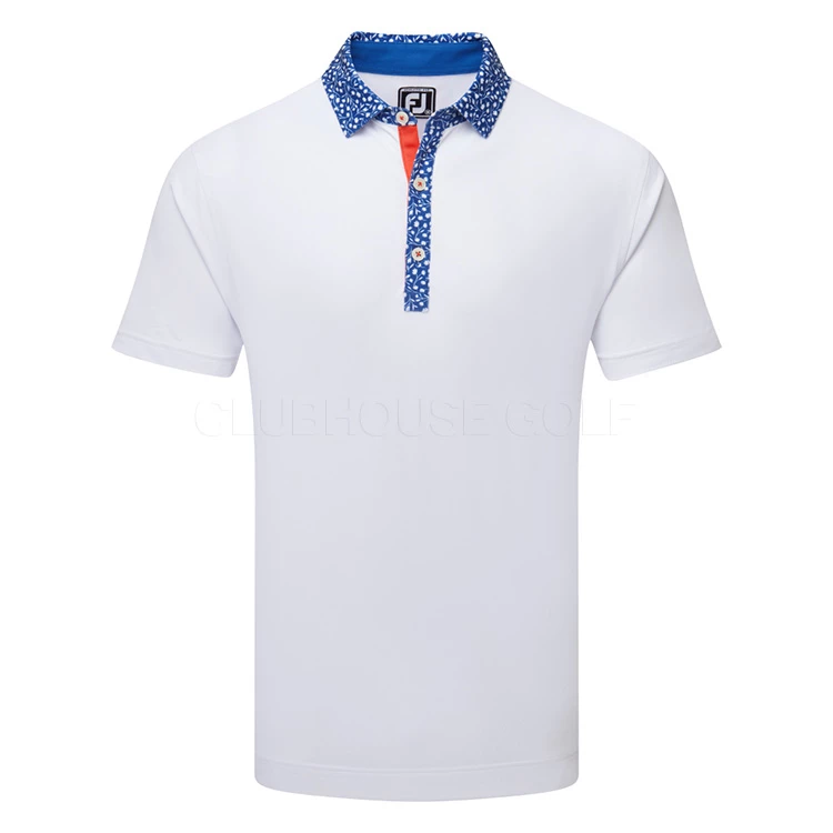 FootJoy Tossed Tulip Trim Pique Golf Polo Shirt 1 FootJoy Tossed Tulip Trim Pique Golf Polo Shirt