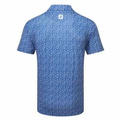 FootJoy Tossed Tulips Lisle Golf Polo Shirt -Golf Clothing Shop FootJoy SS23 Tossed Tulips Lisle Polo Shirt 80021 SHFOO234 S Twilight Blue Back