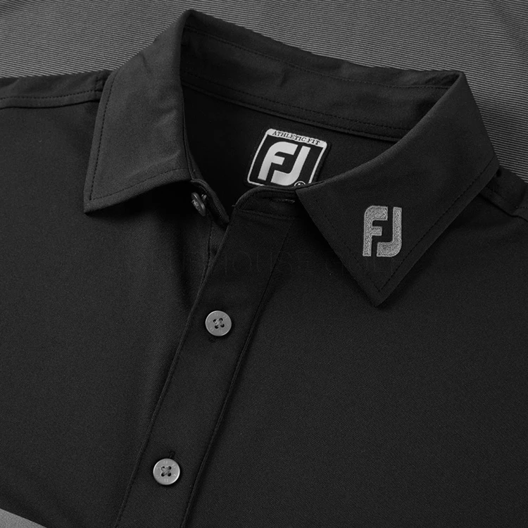 FootJoy Engineered Heather Striped Lisle Golf Polo Shirt - Image 2