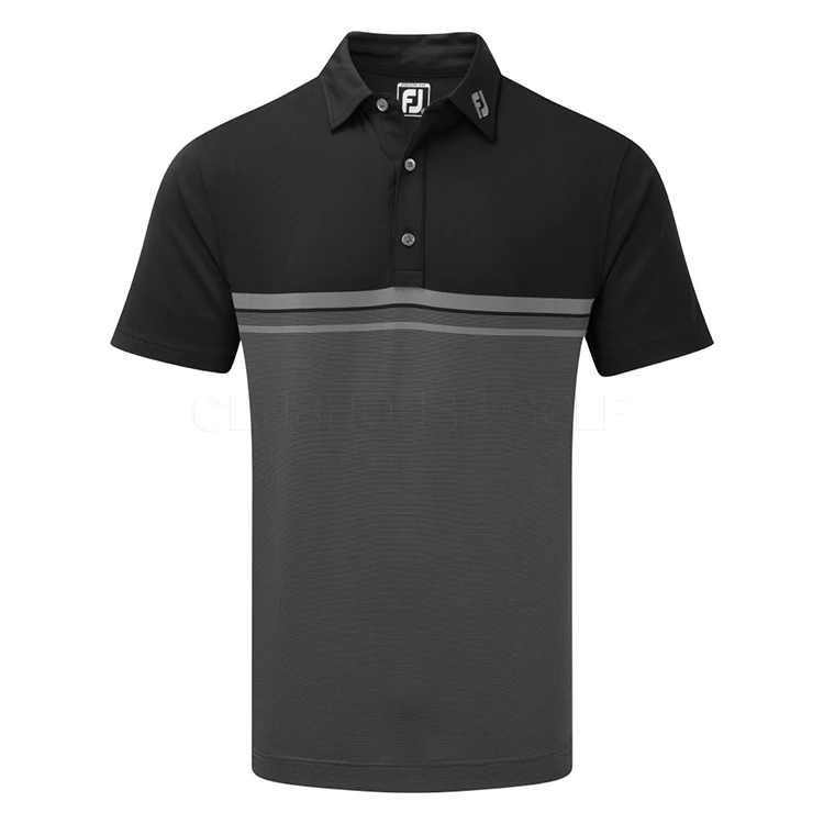 FootJoy Engineered Heather Striped Lisle Golf Polo Shirt