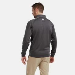 FootJoy Chill-Out 1/4 Zip Golf Pullover -Golf Clothing Shop FootJoy SS20 Chill Out Pullover 90397 Code SWFOO110 Charcoal Model 3