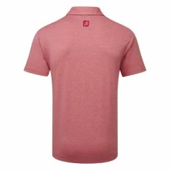 FootJoy Heather Self Collar Lisle Golf Polo Shirt 5 FootJoy Heather Self Collar Lisle Golf Polo Shirt -Golf Clothing Shop FootJoy SS23 Heather Self Collar Lisle Polo Shirt 80138 SHFOO246 S Red Back