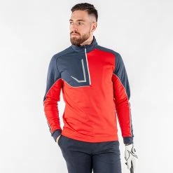 Galvingreen Galvin Green Daxton Insula Golf Pullover -Golf Clothing Shop Galvin Green AW22 DAXTON G124202 RED NAVY WHITE Model 1